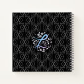 Alphabet L Monogram Handwriting Notizblock (Rückseite)