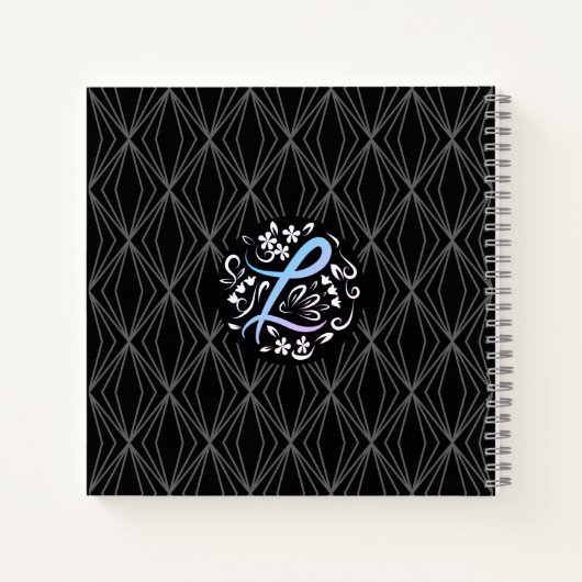 Alphabet L Monogram Handwriting Notizblock (Rückseite)