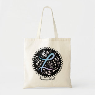 Alphabet L Monogram Handwriting Tragetasche