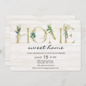 Alphabet Leaf Housewarming Einladung (Vorne/Hinten)