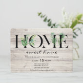 Alphabet Leaf Zuhause Housewarming Einladung (Stehend Vorderseite)