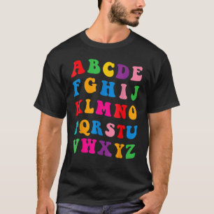 Alphabet lernen ABCs Bunte Großbuchstaben für T-Shirt
