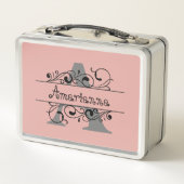 Alphabet Letter A - personalisierter Name Metall Brotdose (Rückseite)