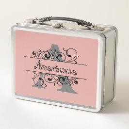 Alphabet Letter A - personalisierter Name Metall Brotdose