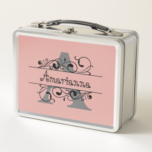 Alphabet Letter A - personalisierter Name Metall Brotdose (Vorderseite)