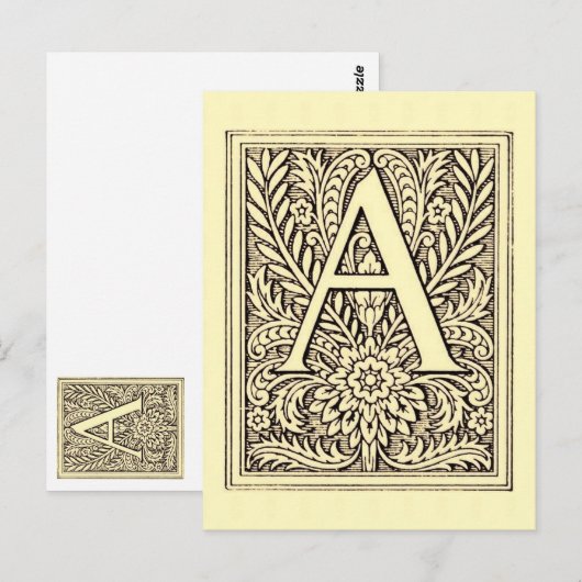 Alphabet Letter A Postkarte (Vorne/Hinten)