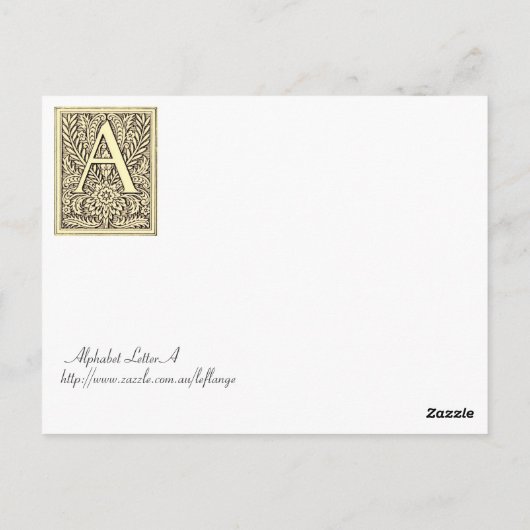 Alphabet Letter A Postkarte (Rückseite)