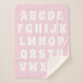 Alphabet Letter Abc Rosa weiße Kinder Sherpadecke