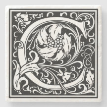 Alphabet Letter C Vintag Stone Untersetzer