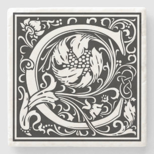 Alphabet Letter C Vintag Stone Untersetzer