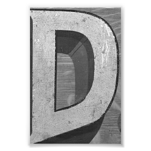 Alphabet Letter D4 Black and White 4x6 Fotodruck (Vorne)