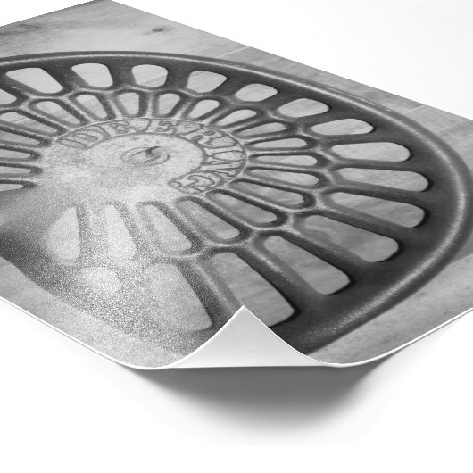 Alphabet Letter D9 Schwarz und Weiß 4x6 Fotodruck (Ecke)