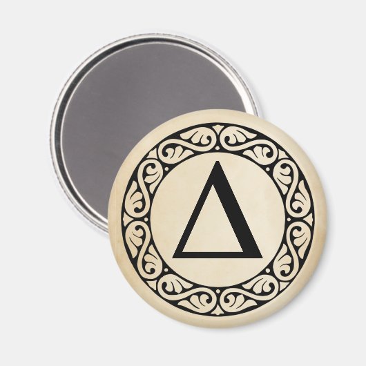 Alphabet Letter Delta Magnet (Vorderseite/Rückseite)