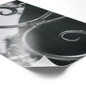 Alphabet Letter E (5) Schwarz-Weiß Fotodruck (Ecke)