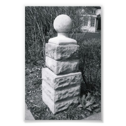 Alphabet Letter Fotografie I8 Schwarz und Weiß 4x6 (Vorne)