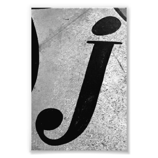 Alphabet Letter Fotografy J1 Black and White 4x6 Fotodruck (Vorne)