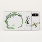Alphabet Letter G Lavender Eucalyptus Dragonfly Case-Mate iPhone Hülle (Rückseite (Horizontal))