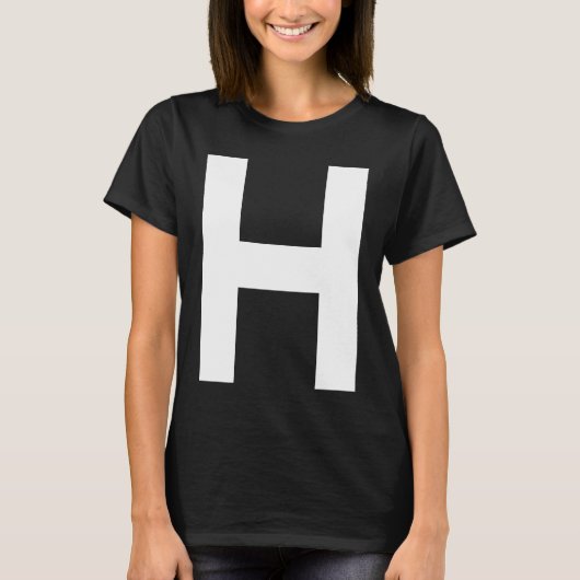 Alphabet Letter H Hauptstadt T-Shirt (Vorderseite)