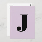 Alphabet Letter | Individuell Minimalistisch Moder Postkarte (Vorne/Hinten)