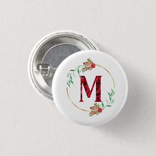 Alphabet Letter M Button (Vorne & Hinten)