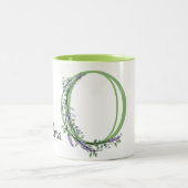 Alphabet Letter O, Aquarelllavender botanisch Zweifarbige Tasse (Mittel)