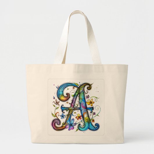 Alphabet letter tote "A" Jumbo Stoffbeutel (Vorne)