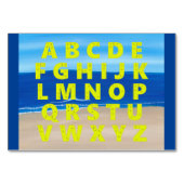 Alphabet Letter Tutorial Cards, Beach theme Tischnummer (Vorderseite)