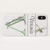 Alphabet Letter V Lavender Eucalyptus Dragonfly Case-Mate iPhone Hülle (Rückseite (Horizontal))