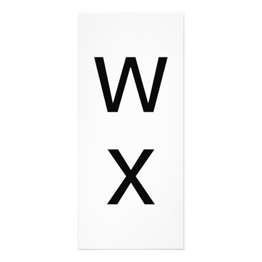 Alphabet Letter W and X Learning Bildung Card Werbekarte (Vorne)