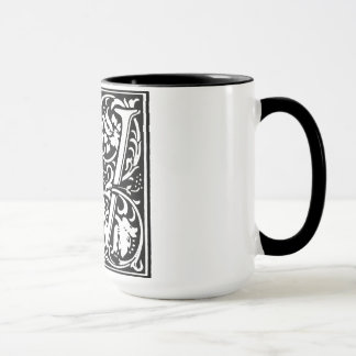 Alphabet Letter W on Tasse im Renaissancestil