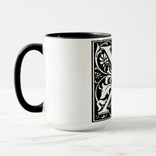 Alphabet-Letter X zur Tasse im Renaissancestil