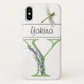 Alphabet Letter Y Lavender Eucalyptus Dragonfly Case-Mate iPhone Hülle (Rückseite)