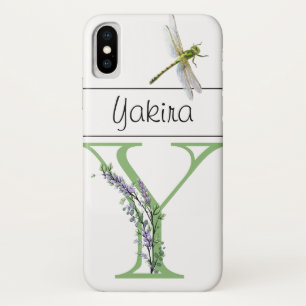 Alphabet Letter Y Lavender Eucalyptus Dragonfly Case-Mate iPhone Hülle