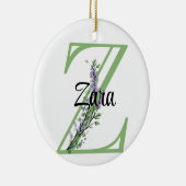 Alphabet Letter Z, Aquarelllavender botanisch Keramik Ornament (Rechts)