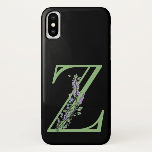 Alphabet Letter Z Lavender Eucalyptus Case-Mate iPhone Hülle (Rückseite)