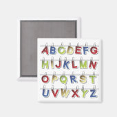 Alphabet Letters (4) Magnet (Vorderseite/Rückseite)