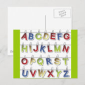 Alphabet Letters (4) Postkarte (Vorne/Hinten)