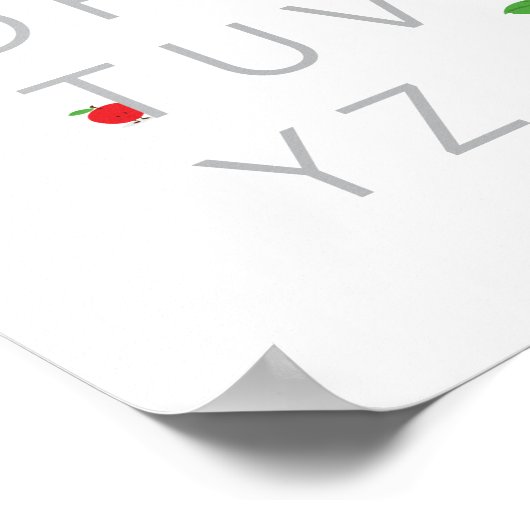 Alphabet Letters ABC Educational Apple Fruit Poster (Ecke)