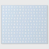 Alphabet Letters Abc Muster hellblaue weiße Gesche Geschenkpapier (Flach)
