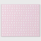 Alphabet Letters Abc Muster hellrosa weiße Geschen Geschenkpapier (Flach)