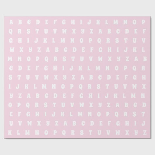 Alphabet Letters Abc Muster hellrosa weiße Geschen Geschenkpapier (Flach)