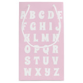 Alphabet Letters Abc Muster rosa weiße Kinder Kleine Geschenktüte (Rückseite)