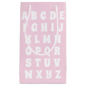 Alphabet Letters Abc Muster rosa weiße Kinder Kleine Geschenktüte (Vorderseite)