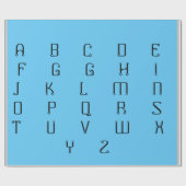 ALPHABET_LETTERS_ABC_PATTERN_LIGHT_BLUE_BLACK GESCHENKPAPIER (Flach)