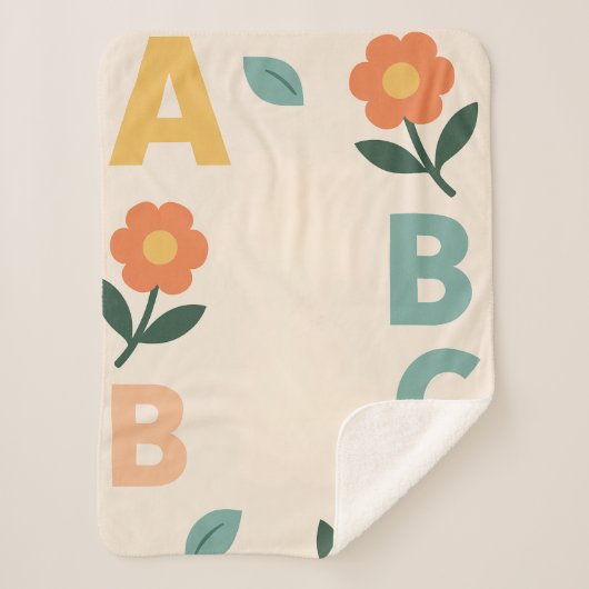 Alphabet letters baby AI art Sherpadecke (Vorderseite)