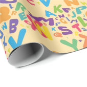 Alphabet Letters Design Wrapping Paper Geschenkpapier (Rolleneckpunkt)