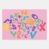 Alphabet Letters Design Wrapping Paper Geschenkpapier Set (Vorderseite 3)