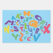 Alphabet Letters Design Wrapping Paper Geschenkpapier Set (Vorderseite 2)