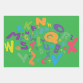 Alphabet Letters Design Wrapping Paper Geschenkpapier Set (Vorderseite)
