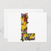 Alphabet letters flowers postkarte (Vorne/Hinten)